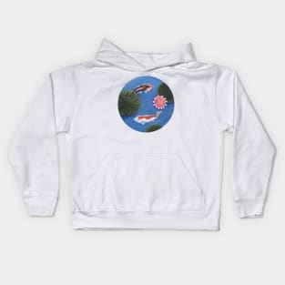 Koi Fish Swimming in Pond Kids Hoodie